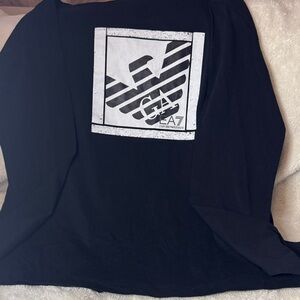 Emporio Armani Black Graphic Long Sleeve Tee